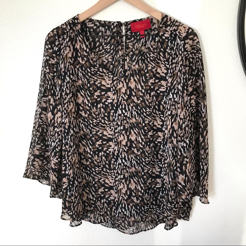 JENNIFER LOPEZ FLOWY CHIFFON-LIKE TOP